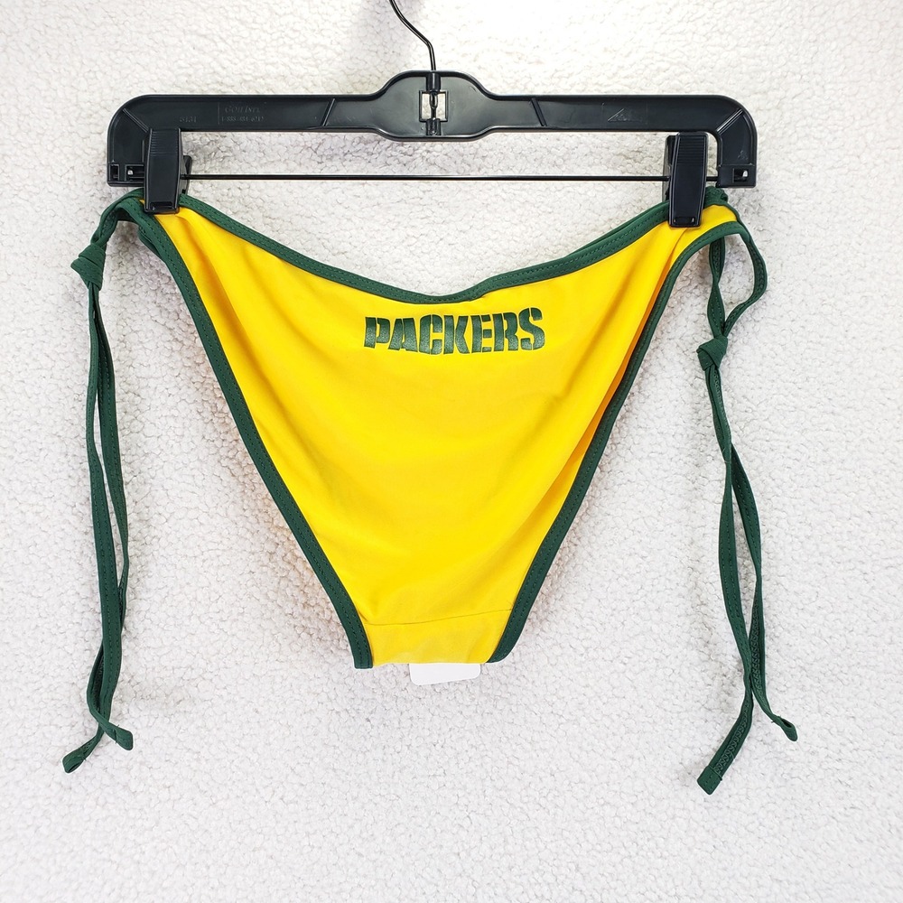 Green Bay Packers NFL Team Apparel Bikini Bottom Womens XL Yellow Football